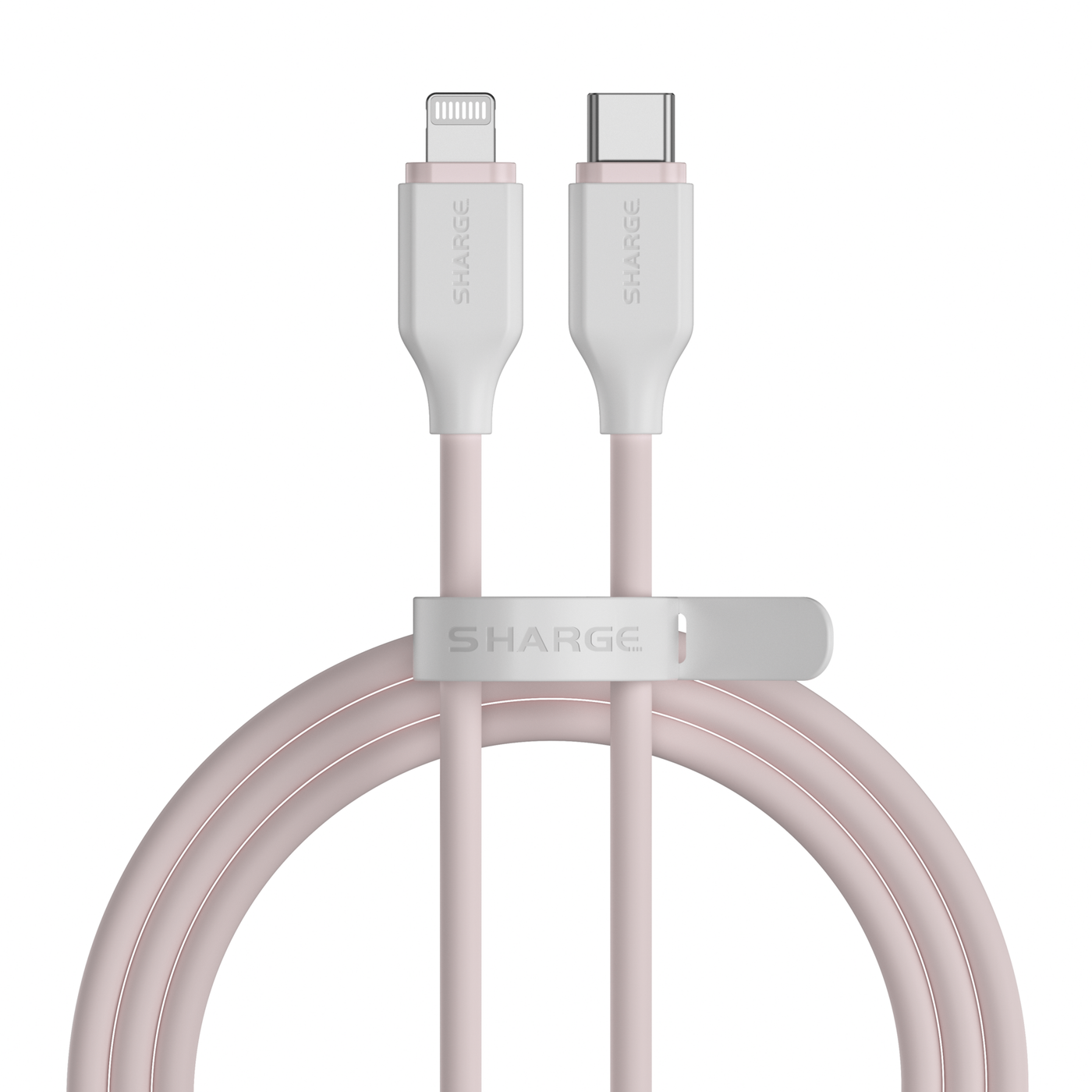 USB-C auf Lightning Hochelastisches Silikon Kabel (Rosa)